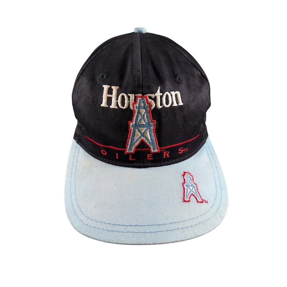 VTG 90s Houston Oilers Snapback Hat Eastport Black Oil Derrick Luv Ya Blue Cap